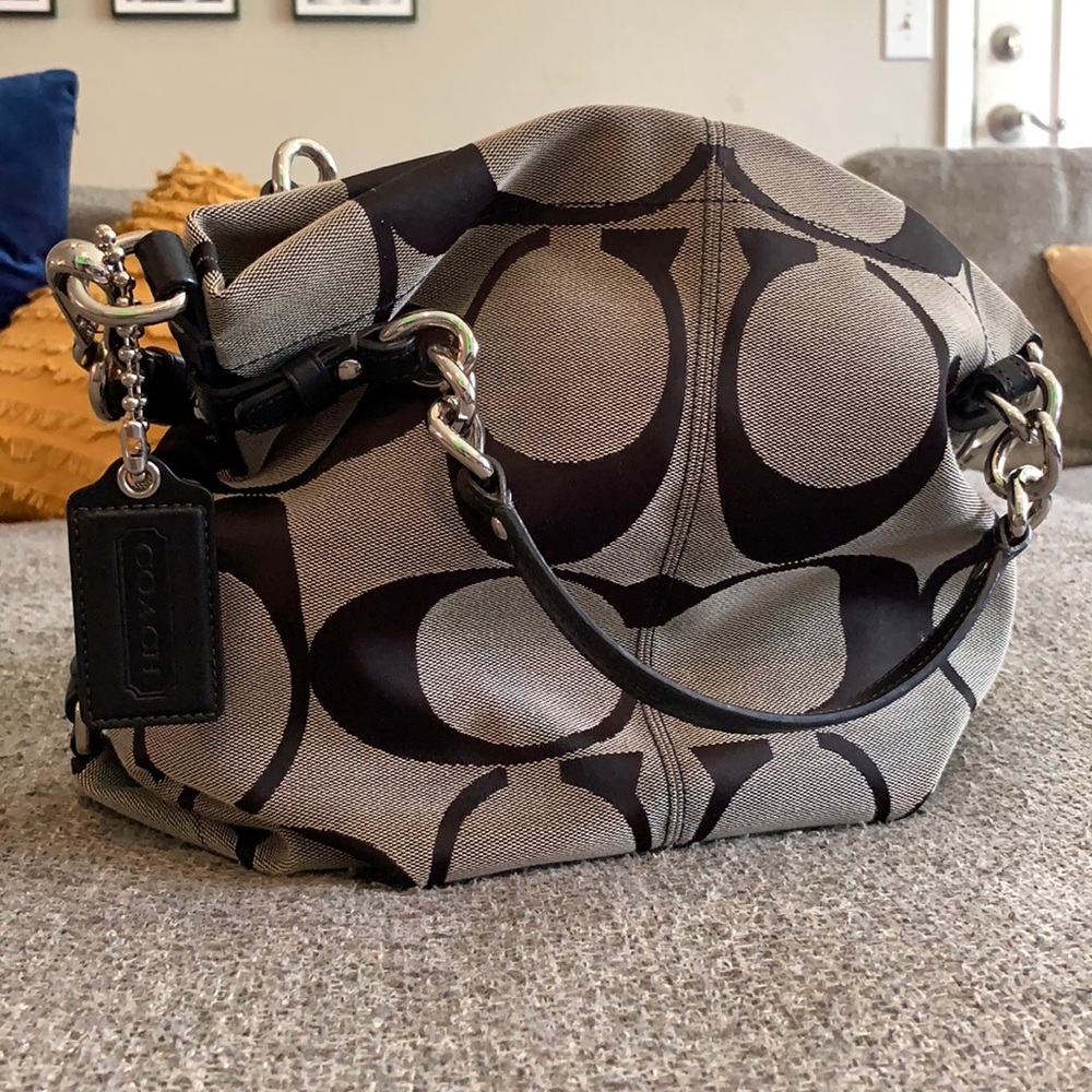 Coach Signature Brooke Canvas Hobo Bag